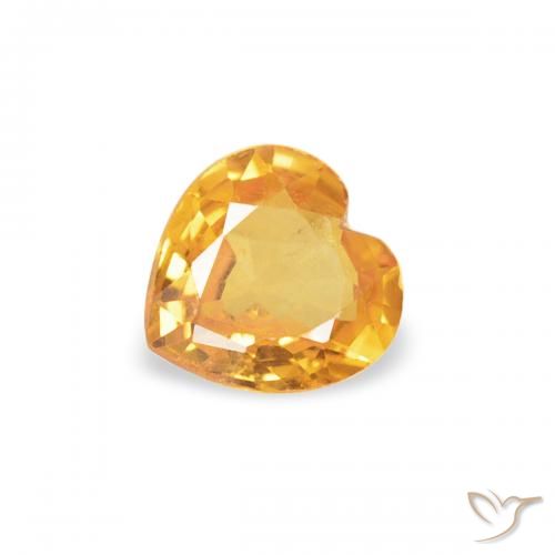 0.29ct Naturale Arancio Medio Zaffiro, Cuore, VS