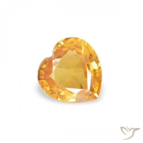 Zaffiro Arancio Medio naturale da 0.29 ct, Cuore, VS