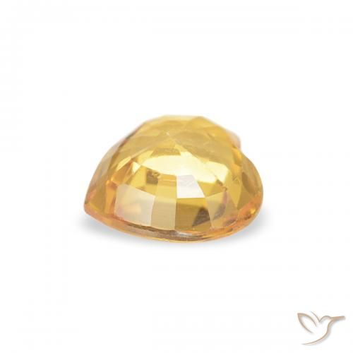 Zaffiro Arancio-Oro naturale da 0.42 ct, Cuore, VS
