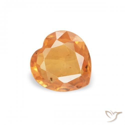 Zaffiro Arancio Medio naturale da 0.33 ct, Cuore, VS
