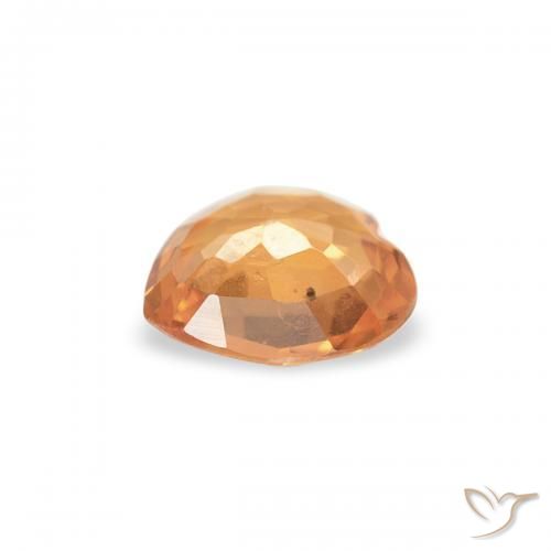 Zaffiro Arancio Medio naturale da 0.33 ct, Cuore, VS