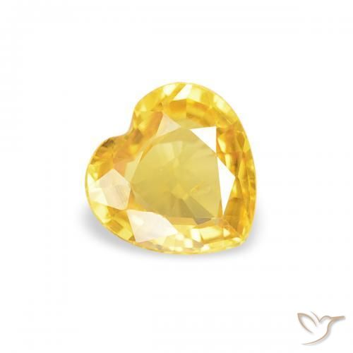 0.34ct Naturale Giallo Toscana Zaffiro, Cuore, VS