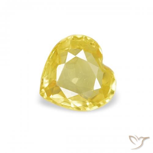 0.38ct Naturale Giallo Zaffiro, Cuore, VVS-VS