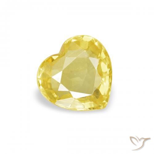 Zaffiro Giallo naturale da 0.38 ct, Cuore, VVS-VS