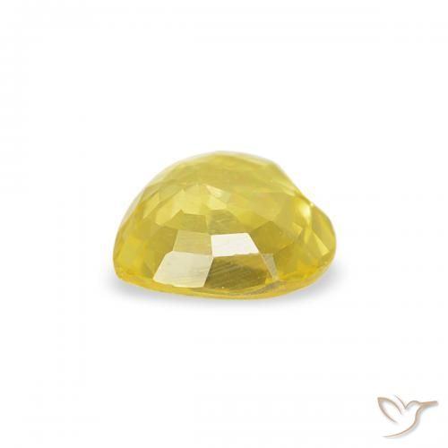 Zaffiro Giallo naturale da 0.38 ct, Cuore, VVS-VS