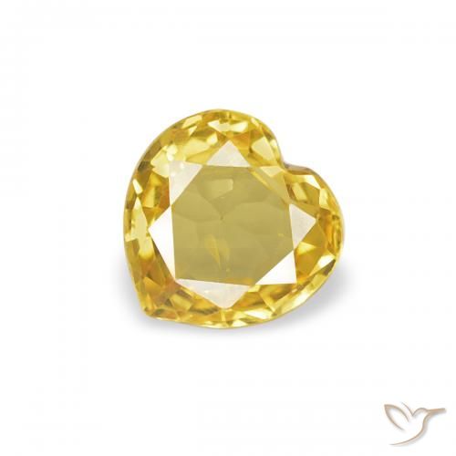 0.36ct Naturale Giallo miele Zaffiro, Cuore, VVS-VS