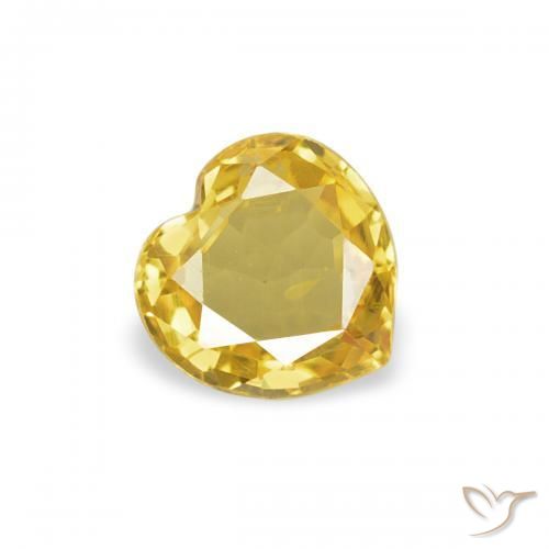 Zaffiro Giallo miele naturale da 0.36 ct, Cuore, VVS-VS