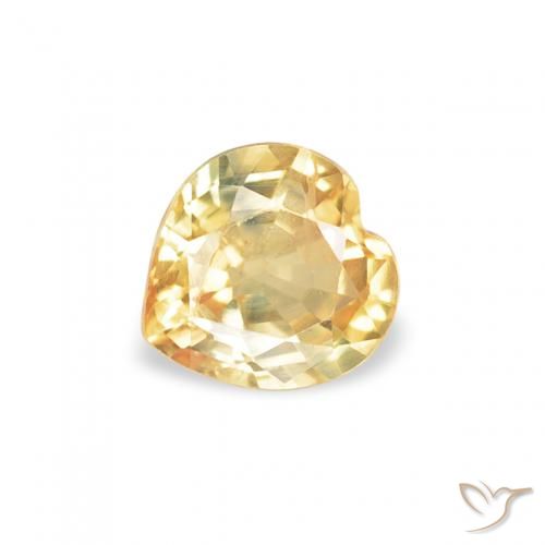 0.40ct Naturale Oro chiaro Zaffiro, Cuore, VS