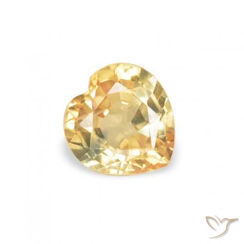 Zaffiro Oro chiaro naturale da 0.40 ct, Cuore, VS