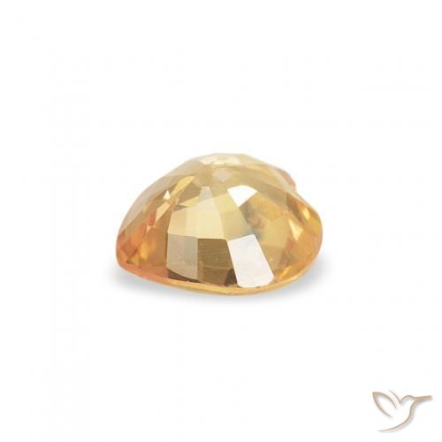 Zaffiro Oro chiaro naturale da 0.40 ct, Cuore, VS