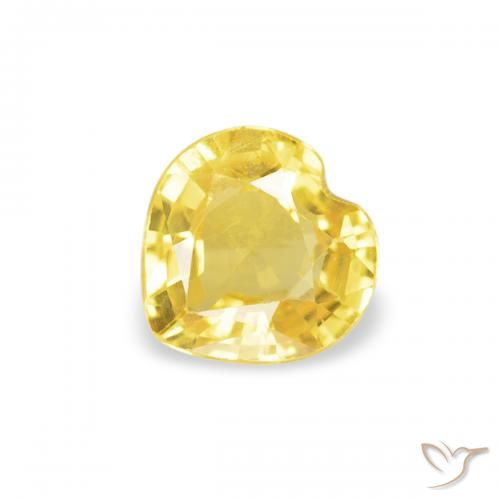 0.37ct Naturale Giallo medio Zaffiro, Cuore, VS