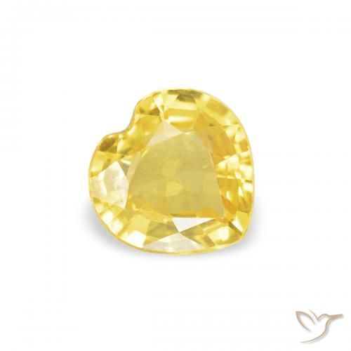 Zaffiro Giallo medio naturale da 0.37 ct, Cuore, VS