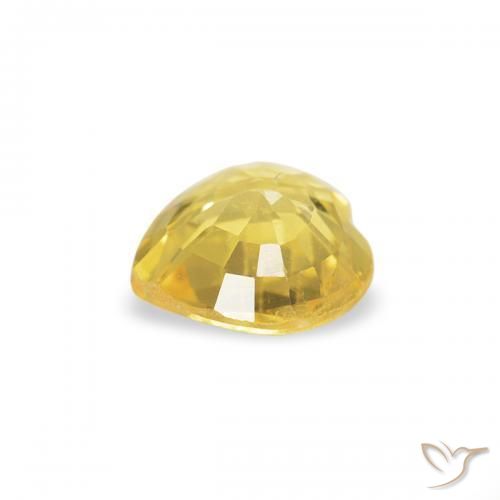Zaffiro Giallo medio naturale da 0.37 ct, Cuore, VS