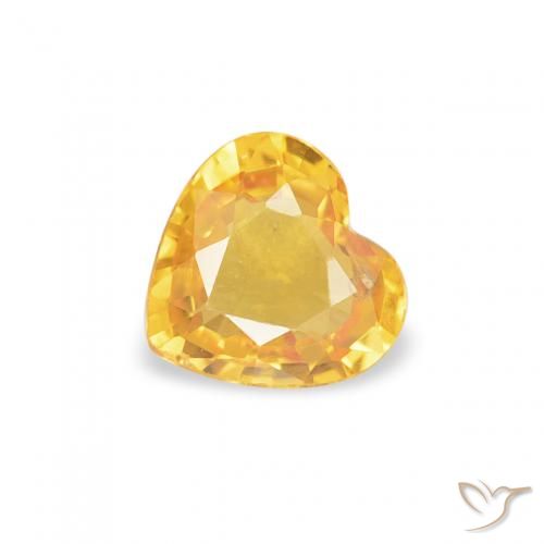 0.37ct Naturale Oro medio Zaffiro, Cuore, VS