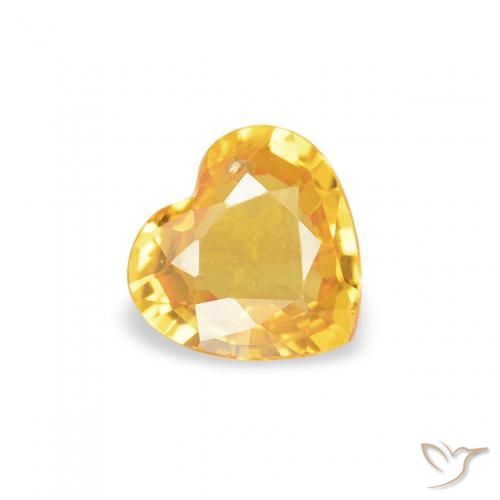 Zaffiro Oro medio naturale da 0.37 ct, Cuore, VS