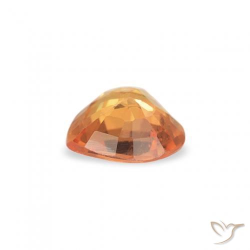Zaffiro Arancione brillante naturale da 0.37 ct, Cuore, VS