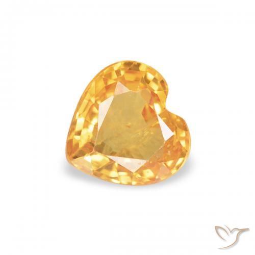 0.38ct Naturale Arancio Medio Zaffiro, Cuore, VS