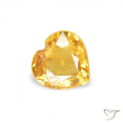 Zaffiro Oro brillante naturale da 0.38 ct, Cuore, VS