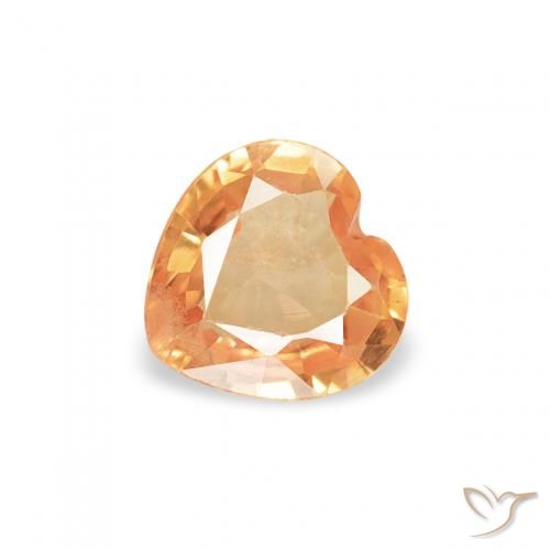 0.39ct Naturale Arancio Intenso Zaffiro, Cuore, VS