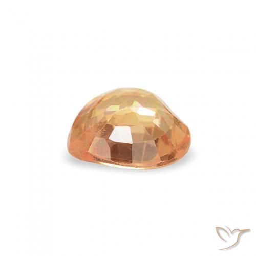 Zaffiro Arancio Intenso naturale da 0.39 ct, Cuore, VS
