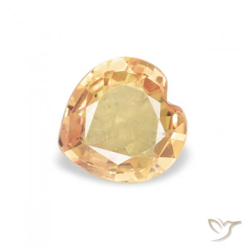 0.49ct Naturale Dorato Zaffiro, Cuore, VS