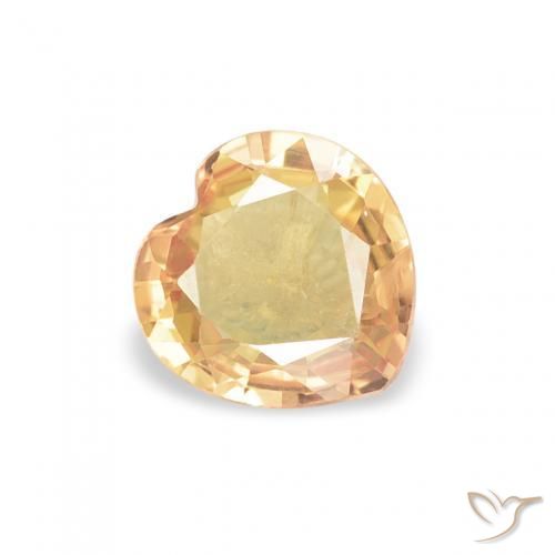 Zaffiro Dorato naturale da 0.49 ct, Cuore, VS
