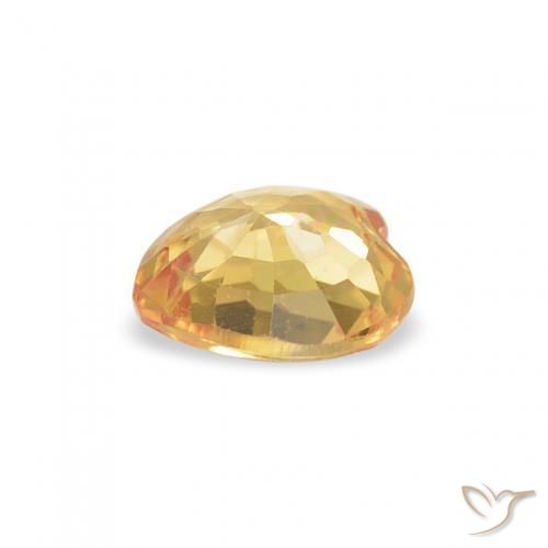 Zaffiro Dorato naturale da 0.49 ct, Cuore, VS