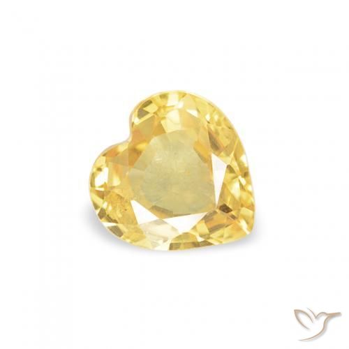 Zaffiro Arancio dorato naturale da 0.37 ct, Cuore, VS