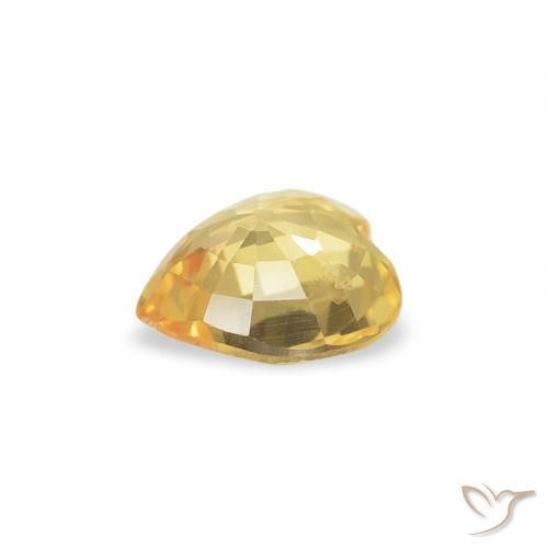 Zaffiro Arancio dorato naturale da 0.37 ct, Cuore, VS