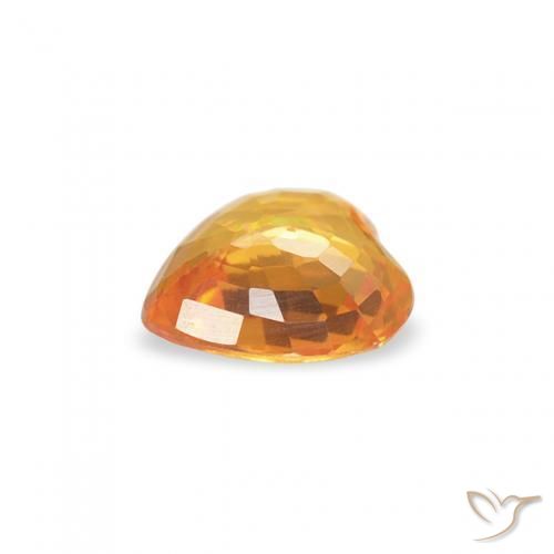 Zaffiro Arancio Medio naturale da 0.39 ct, Cuore, VS