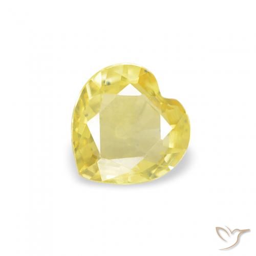 0.36ct Naturale Giallo chiaro Zaffiro, Cuore, VS