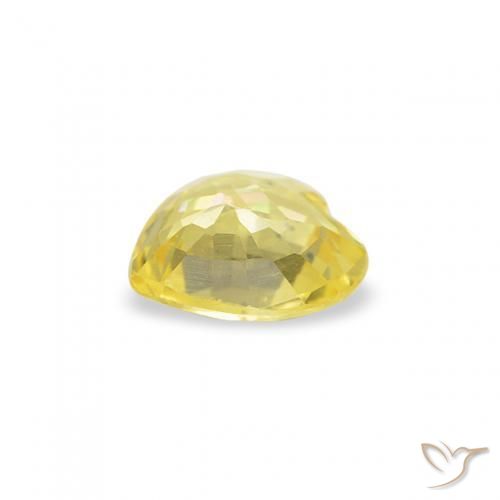Zaffiro Giallo chiaro naturale da 0.36 ct, Cuore, VS