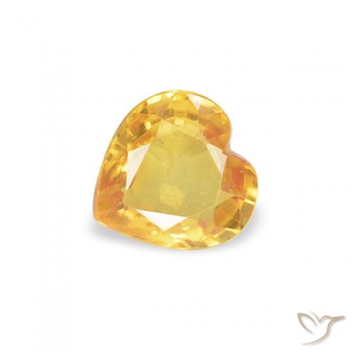 Zaffiro Dorato naturale da 0.38 ct, Cuore, VS