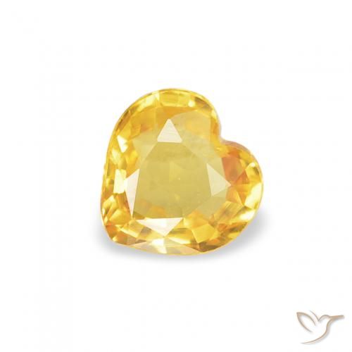 0.38ct Naturale Dorato Zaffiro, Cuore, VS