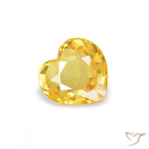 Zaffiro Dorato naturale da 0.38 ct, Cuore, VS