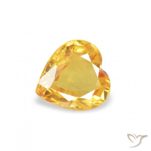 0.37ct Naturale Dorato Zaffiro, Cuore, VS