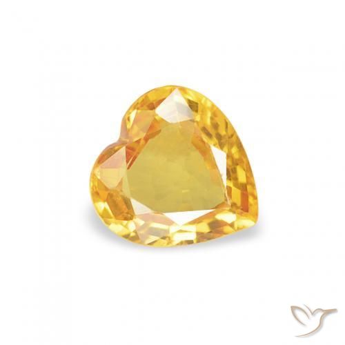 Zaffiro Dorato naturale da 0.37 ct, Cuore, VS