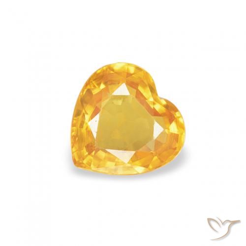 0.40ct Naturale Dorato Zaffiro, Cuore, VS