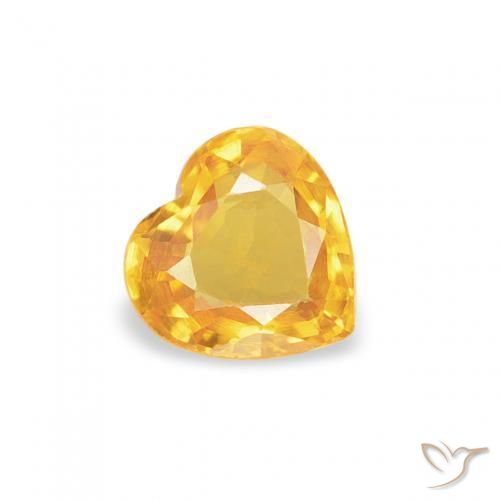 Zaffiro Dorato naturale da 0.40 ct, Cuore, VS