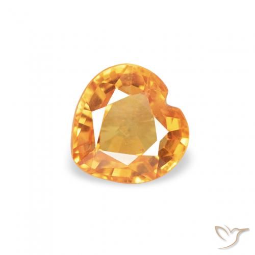 0.42ct Naturale Arancio-Oro Zaffiro, Cuore, VS