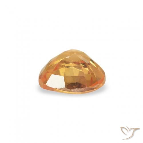 Zaffiro Arancio-Oro naturale da 0.42 ct, Cuore, VS