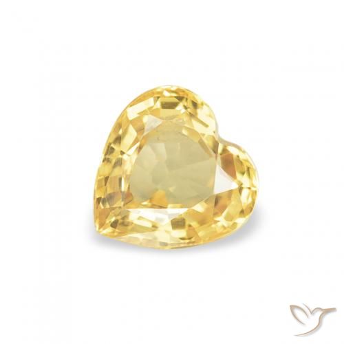 0.43ct Naturale Dorato medio Zaffiro, Cuore, VS