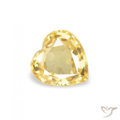 Zaffiro Dorato medio naturale da 0.43 ct, Cuore, VS
