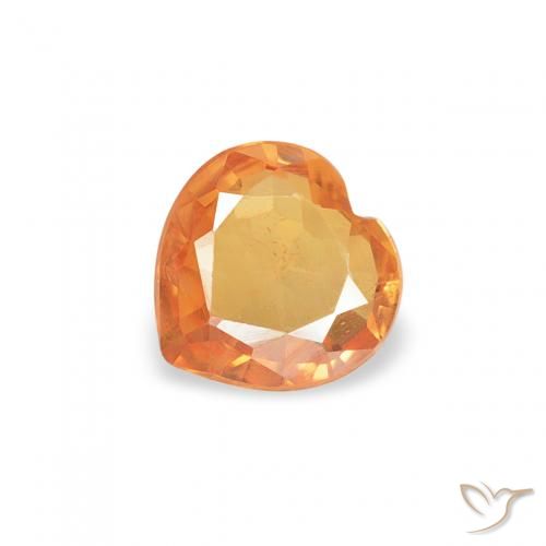 Zaffiro Arancio Medio naturale da 0.34 ct, Cuore, VS