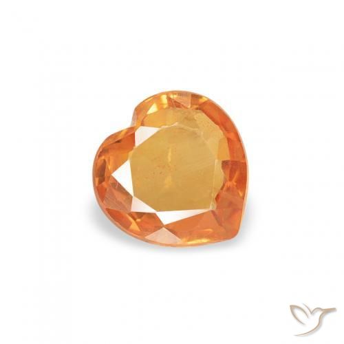 Zaffiro Arancio Medio naturale da 0.34 ct, Cuore, VS