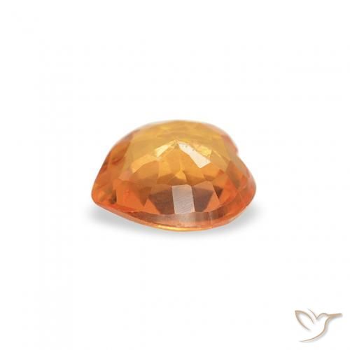 Zaffiro Arancio Medio naturale da 0.34 ct, Cuore, VS