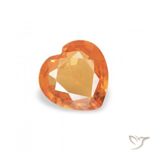 0.30ct Naturale Albicocca Arancia Zaffiro, Cuore, VS