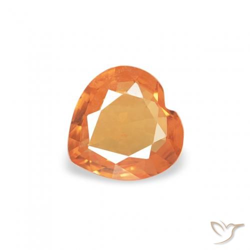 Zaffiro Albicocca Arancia naturale da 0.30 ct, Cuore, VS