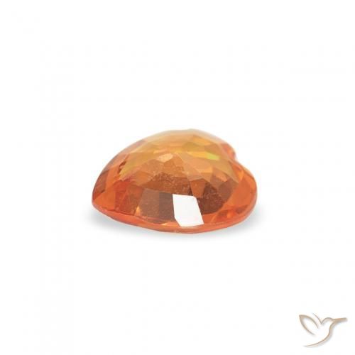 Zaffiro Albicocca Arancia naturale da 0.30 ct, Cuore, VS