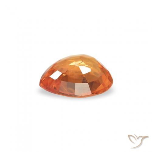 Zaffiro Arancione brillante naturale da 0.35 ct, Cuore, VS